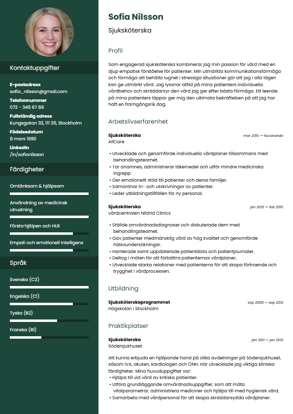50 B sta CV exempel gratis Ladda Ner Redigera Nu