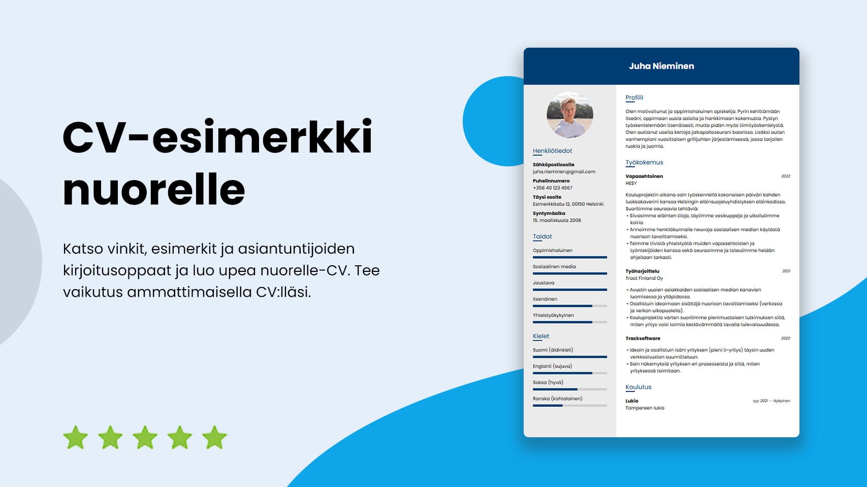 CV esimerkki Nuorelle Kattava Kirjoitusopas Ja Vinkkej 2026 CV esimerkki Nuorelle Kattava Kirjoitusopas Ja Vinkkej 2026