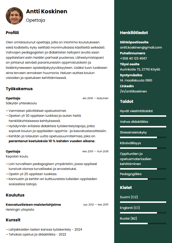 Yli 50 Ilmaista CV esimerkki Lataa Ja Muokkaa Nyt Yli 50 Ilmaista CV esimerkki Lataa Ja Muokkaa Nyt