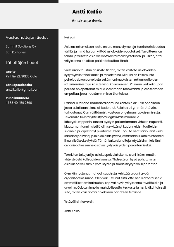 Ty hakemusesimerkki Ty harjoittelu Opas Ja Vinkit 2024