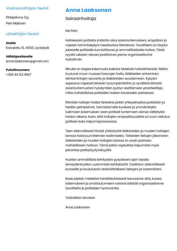 Ty hakemusesimerkki Sairaanhoitaja Opas Ja Vinkit 2024 Ty hakemusesimerkki Sairaanhoitaja Opas Ja Vinkit 2024