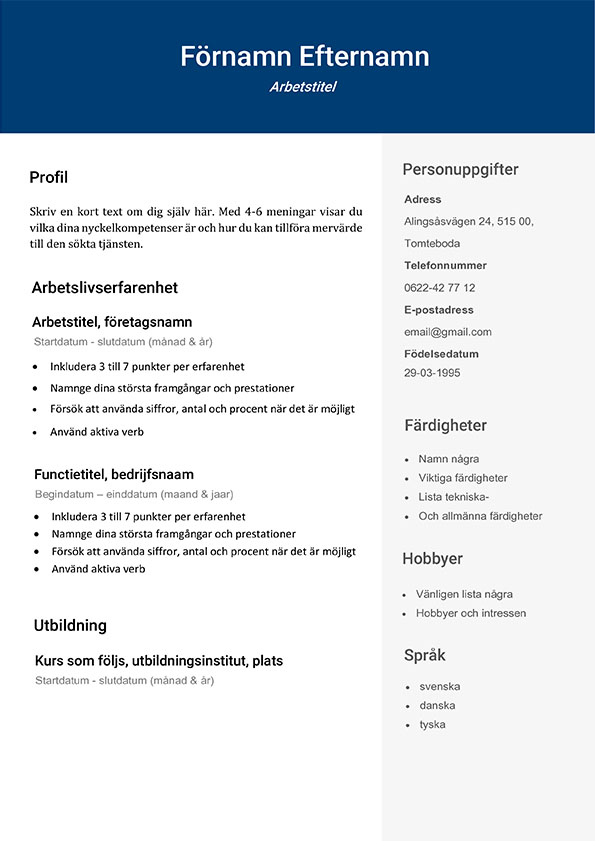 CV pohjat